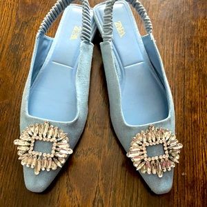 Zara sling back with diamond brooch